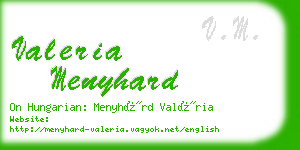 valeria menyhard business card